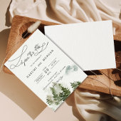 フォレストウォーターカラーイラストレーション結婚式招待状 招待状