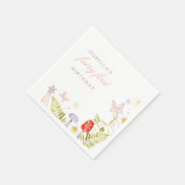 フォレストウォーターカラーグリーンリーフェアリー最初の誕生日 スタンダードカクテルナプキン (角)