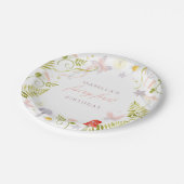 フォレストウォーターカラーグリーンリーフェアリー最初の誕生日 ペーパープレート (アングル)