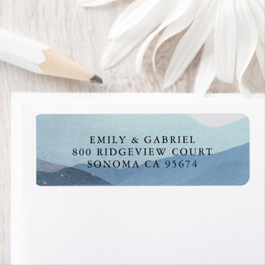 フォレストウォーターカラーマウンテンズ差出人住所ラベル ラベル (インサイチュ)