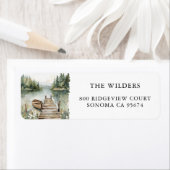 フォレストウォーターカラーマウンテンレイク差出人住所 ラベル (インサイチュ)