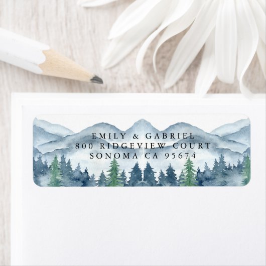 フォレストウォーターカラー差出人住所ラベル ラベル (インサイチュ)
