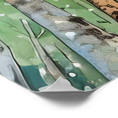 フォレストウォーター絵を描カラーズアートプリント ポスター (角)