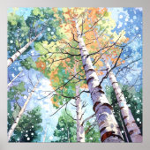 フォレストウォーター絵を描カラーズアートプリント ポスター (正面)