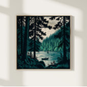 フォレストウッズ自然キャンピングノーザンランドスケープ ポスター