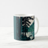 フォレストウッズ自然ヴィンテージ北部風景茶 コーヒーマグカップ (正面右)