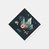 フォレストウッドスカイツリーファイアーキャンピングブライダルシャワー スタンダードカクテルナプキン (角)