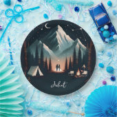 フォレストウッドスカイツリーファイアーキャンピングブライダルシャワー ペーパープレート (パーティー)