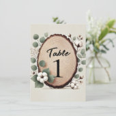 フォレストウッドユーカリ綿素朴表番号 招待状 (スタンド正面)