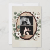 フォレストウッドユーカリ&コットン素朴婚約 招待状 (裏面)