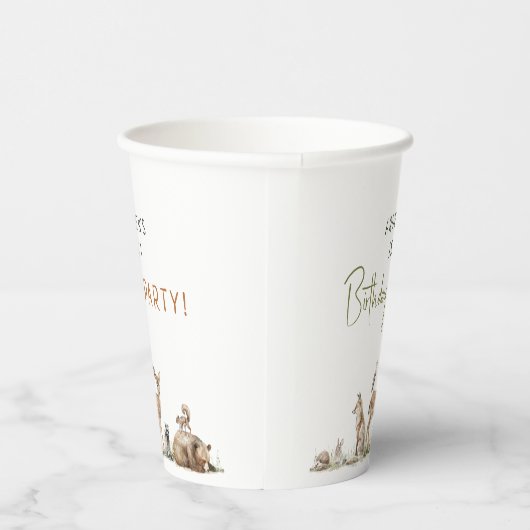 フォレストウッドランドアニマルズ子供の誕生日パーティー 紙コップ (右)