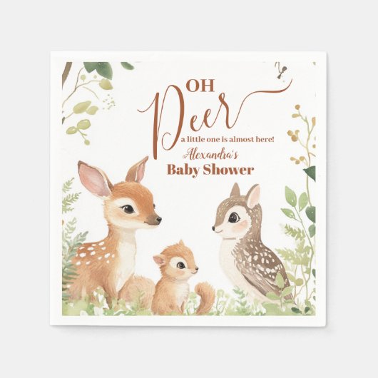 フォレストウッドランドオーディアー スタンダードカクテルナプキン (正面)