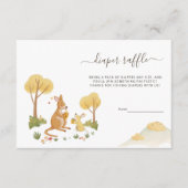 フォレストウッドランドカンガルー赤ちゃんシャワーおむつラッフル エンクロージャーカード (正面)