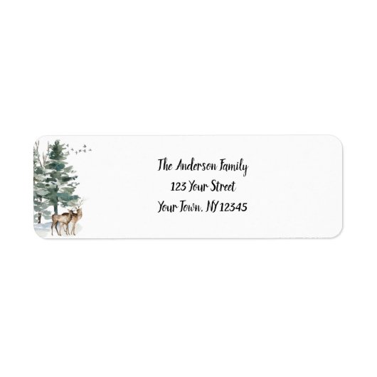 フォレストウッドランドディアパイン差出人住所 ラベル (正面)