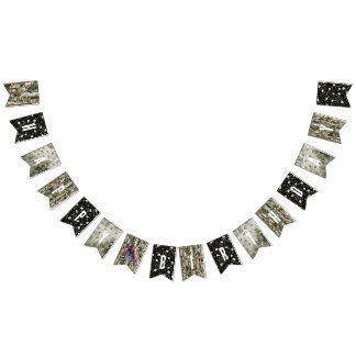 フォレストウッドランドフォト誕生日バンティング バンティングフラッグ