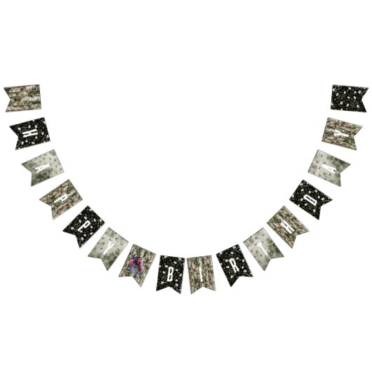 フォレストウッドランドフォト誕生日バンティング バンティングフラッグ (全)