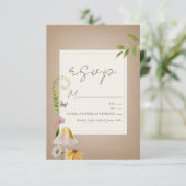 フォレストウッドランドフローラ結婚のカードストック 出欠カード (スタンド正面)