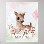 フォレストウッドランドベビーガールディアウォーター色名 ポスター (正面)