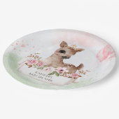 フォレストウッドランドベビーガールディアウォーター色 ペーパープレート (アングル)