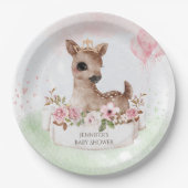 フォレストウッドランドベビーガールディアウォーター色 ペーパープレート (正面)