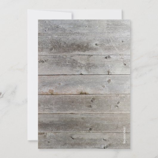 フォレストウッドランド金ゴールドカントリーシカボーイベビーシャワー 招待状 (裏面)