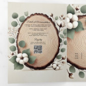 フォレストウッド ユーカリ＆コットン ラスティックウェディング 三つ折り招待状 (内部最初)