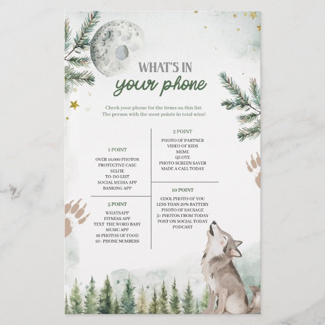 フォレストウルフあなたの電話ゲームの中に何がある (正面)