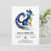 フォレストウルフガーリーデジタルガール誕生日 招待状 (スタンド正面)