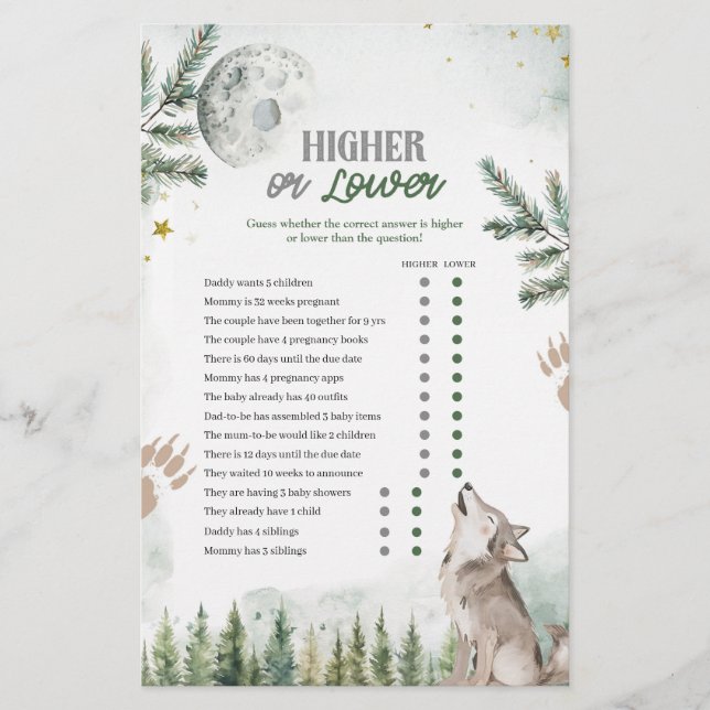 フォレストウルフ上位または下位ゲームカード (正面)