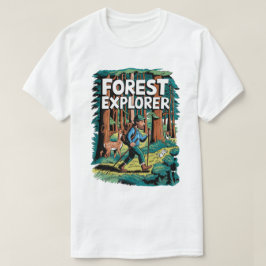 フォレストエクスプローラーのヴィンテージハイキングイラスト Tシャツ