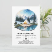 フォレストエクスプローラーキッズ誕生日招待状 招待状 (スタンド正面)