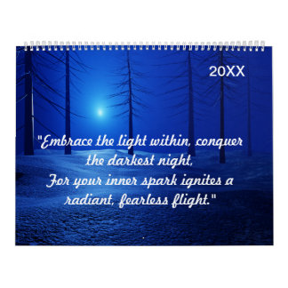 フォレストエステティックランドスケープダークブルーファンタジー カレンダー