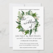 フォレストエメラルドファーンフォージリーフ結婚リース 招待状 (正面)