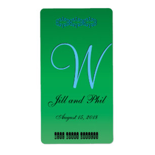 フォレストエレガントグリーン3Dモノグラム ラベル