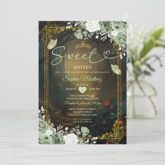 フォレストエレガントセージグリーンプリンセスキンセアニラ 招待状 (スタンド正面)