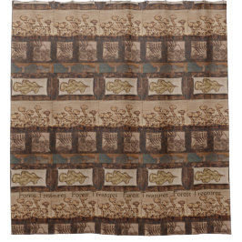 フォレストエンターテイルズウッドランド素朴キャビンデコール シャワーカーテン