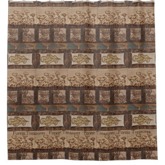 フォレストエンターテイルズウッドランド素朴キャビンデコール シャワーカーテン