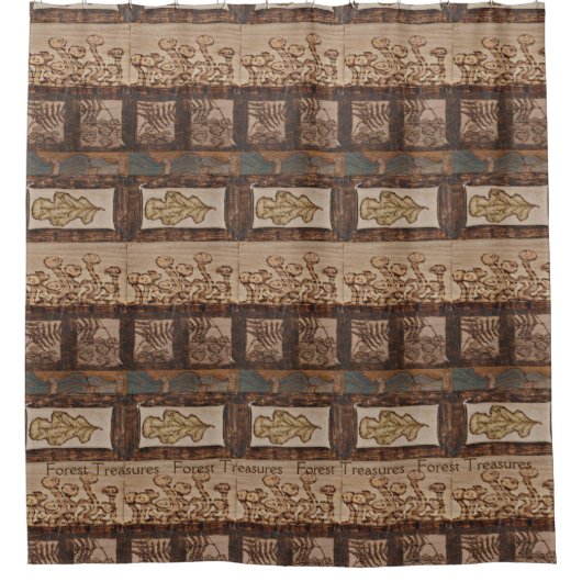 フォレストエンターテイルズウッドランド素朴キャビンデコール シャワーカーテン (正面)