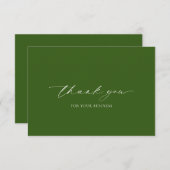 フォレストオリーブシンプルグリーンエレガントモダンビジネス サンキューカード (正面/裏面)