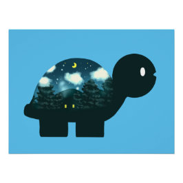 フォレストカメの夜空キャビン ポスター