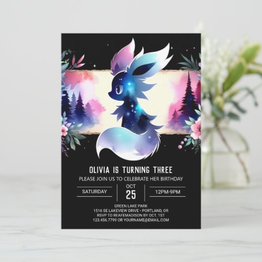 フォレストカワイルオカミ誕生日 招待状 (スタンド正面)