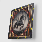 フォレストカーターパーソナライズされた：チャールド・ウッド・フリエシア スクエア壁時計 (傾斜)