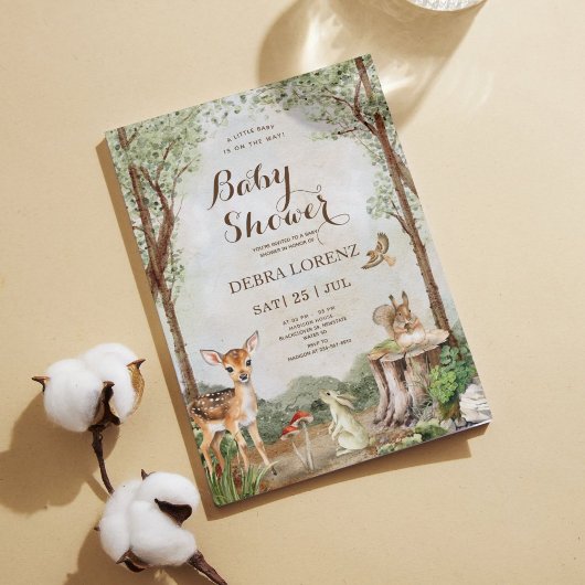 フォレストガーデンベビーシャワー編集可能招待状 招待状
