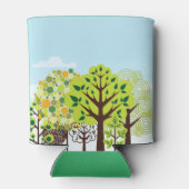 フォレストガーデンモダンアートグリーン自然モノグラム 缶クーラー (裏面)