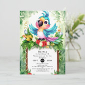 フォレストキッズオウム誕生日 招待状 (スタンド正面)