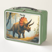フォレストキッドのトリケラトプス メタルランチボックス (正面)
