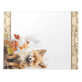 フォレストキツネウッドランド動物自然テーマメモ帳 ノートパッド