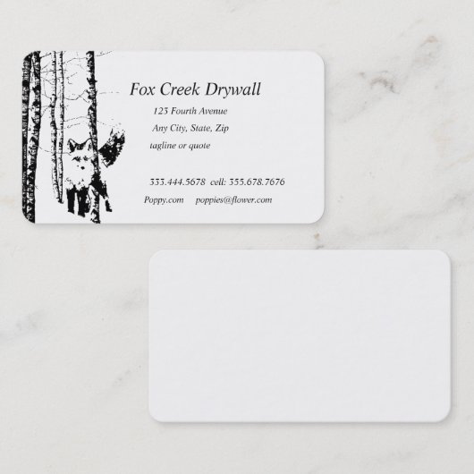 フォレストキツネクリークドライアウカスタムル名刺 名刺 (正面/裏面)