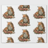 フォレストキツネ刺繍。キツネは自然の証しだ ラッピングペーパー (フラット)