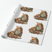 フォレストキツネ刺繍。キツネは自然の証しだ ラッピングペーパー (アンロールド)